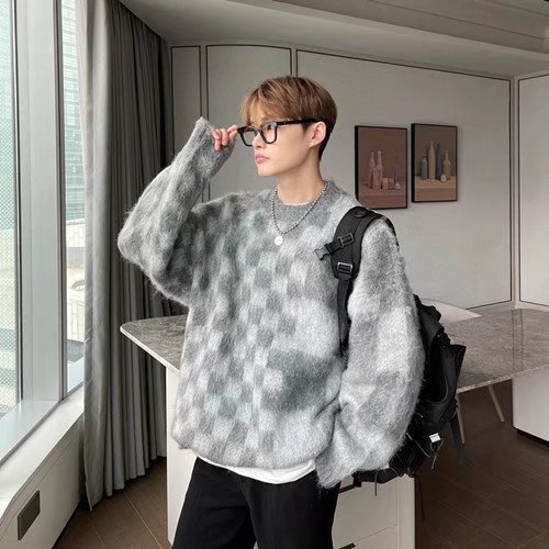 Men's Round Neck Pullover Loose Knit - Image 5
