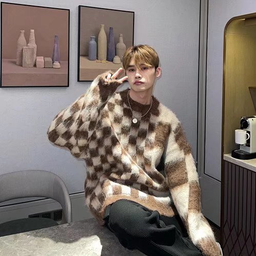 Men's Round Neck Pullover Loose Knit - Image 3