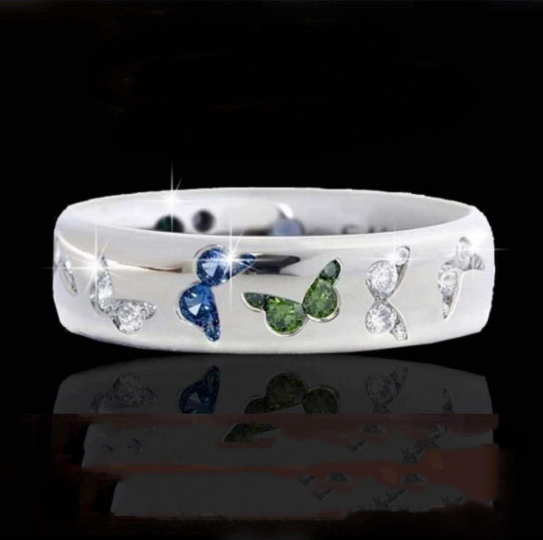 Butterfly Style Zircon Ring 8