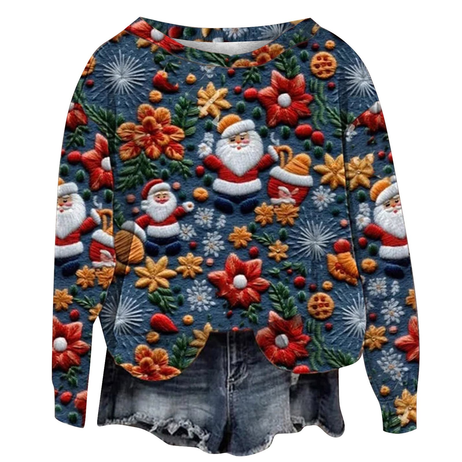 Christmas Street Fashion Round-neck Shirt Top Image 7