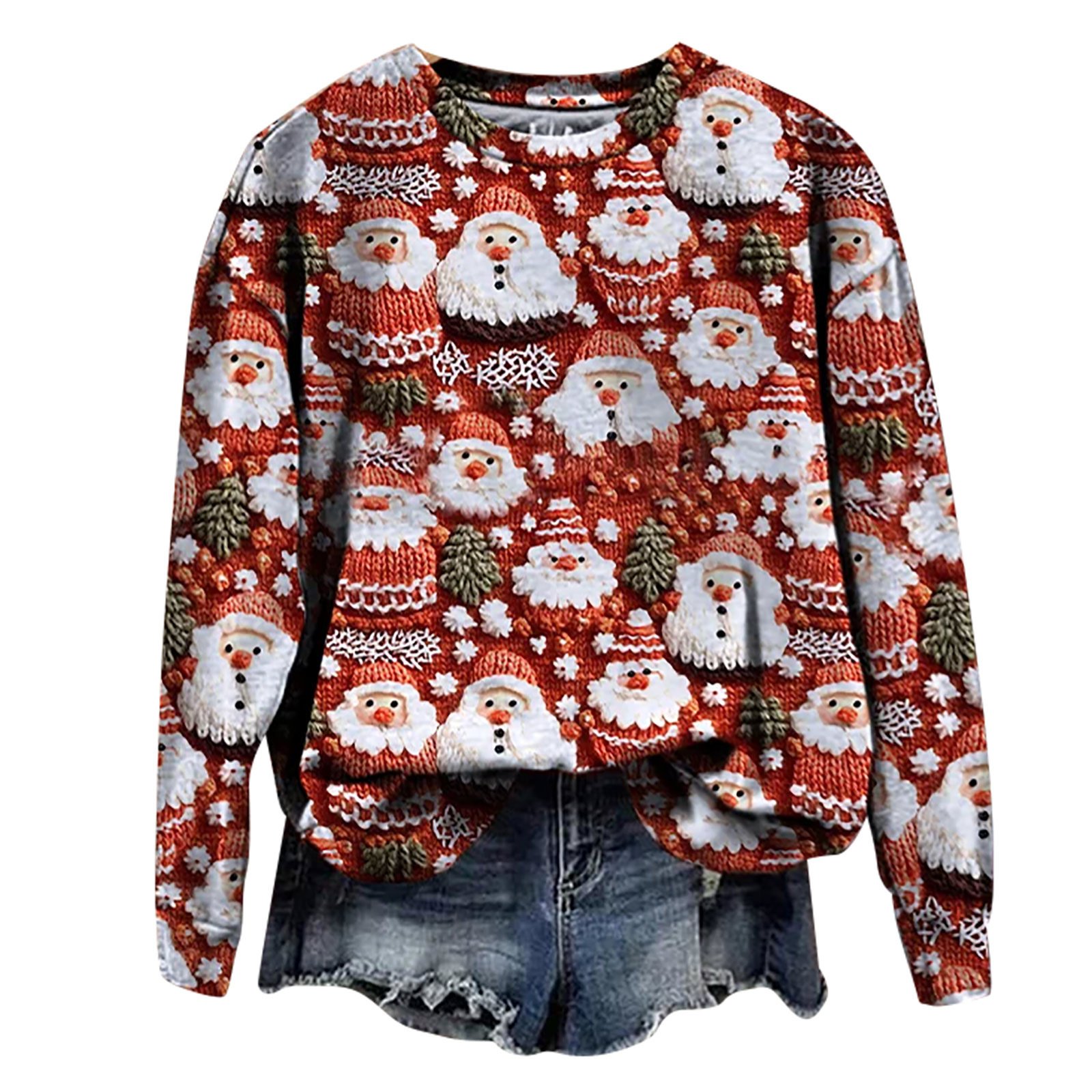 Christmas Street Fashion Round-neck Shirt Top Image 4