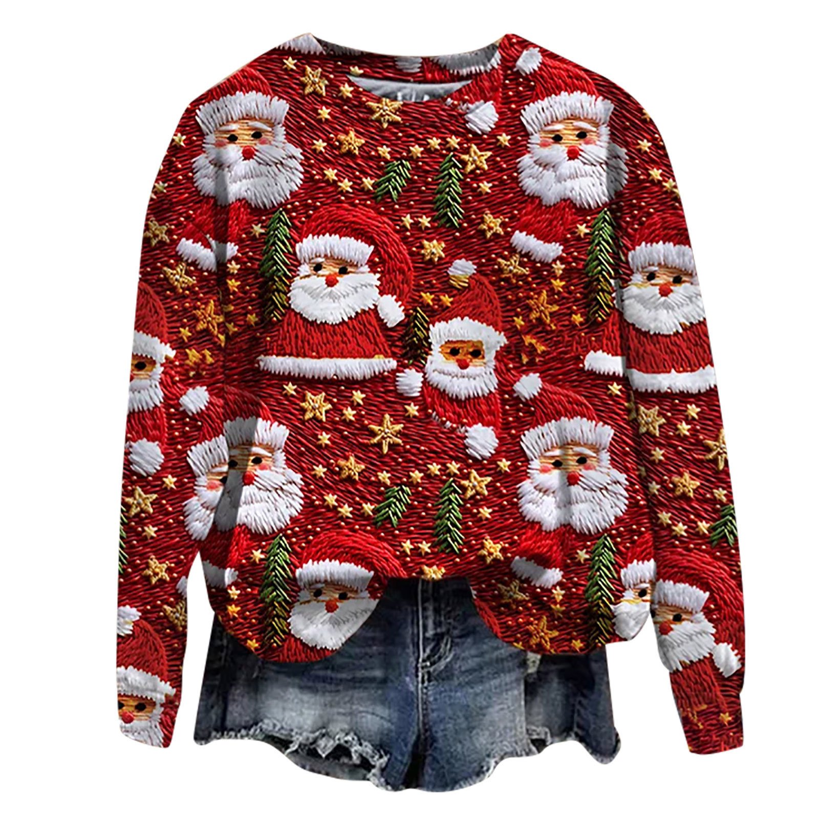 Christmas Street Fashion Round-neck Shirt Top Image 6