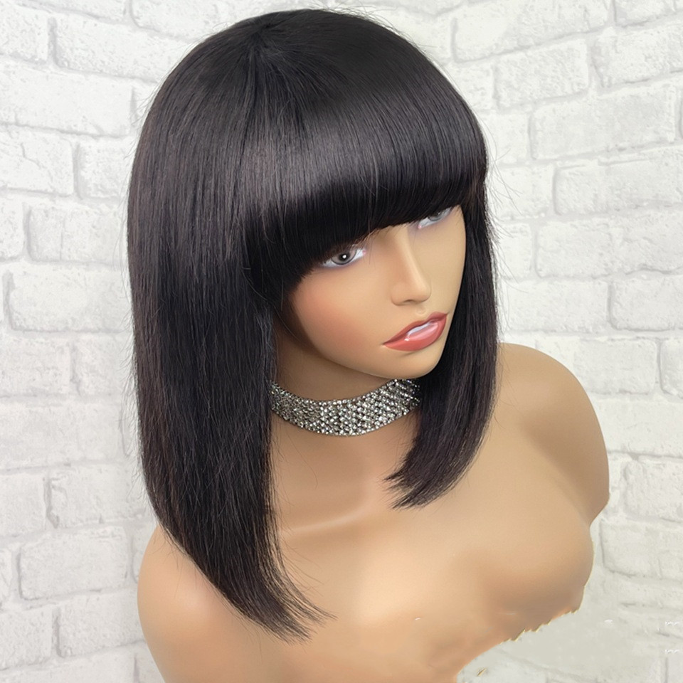 Women's Fashion Simple Woven Straight Wig Image 4
