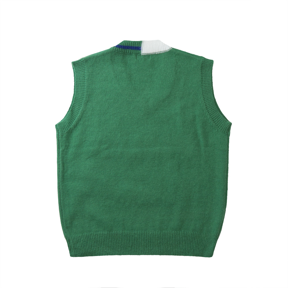 Contrast Color V-neck Sweater Vest - Image 4