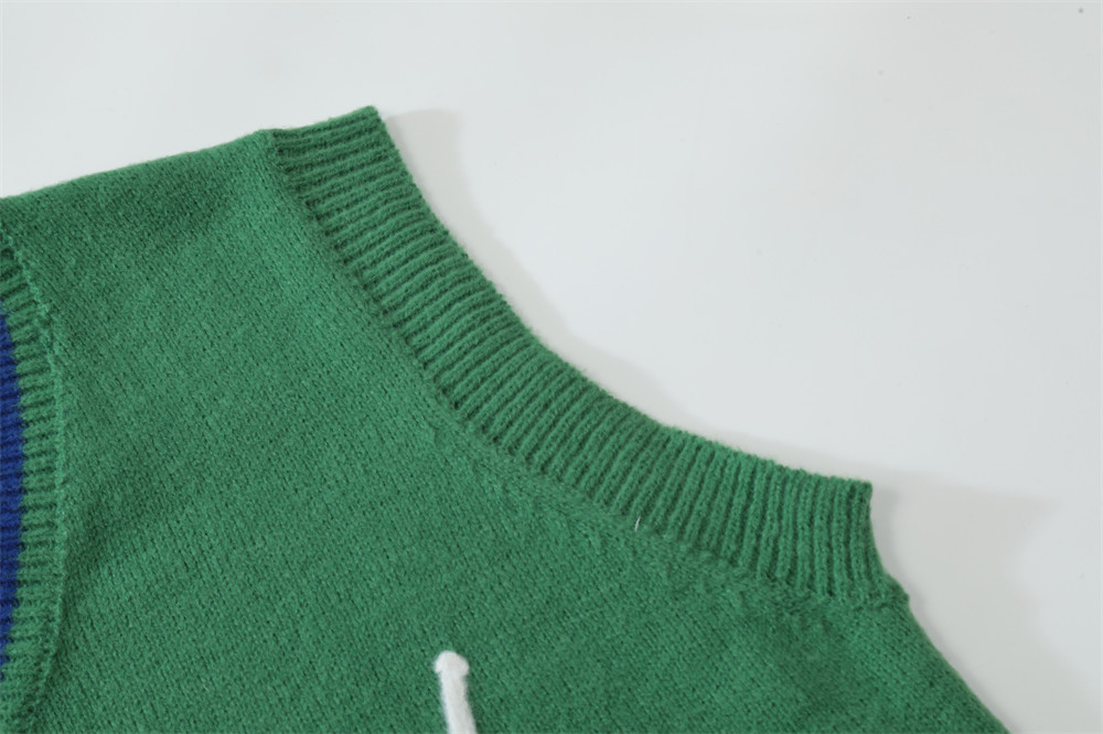 Contrast Color V-neck Sweater Vest - Image 7