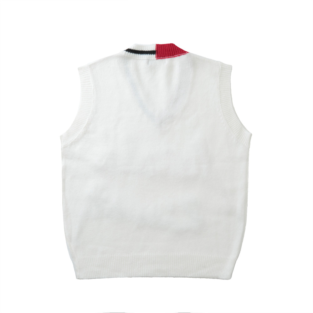 Contrast Color V-neck Sweater Vest - Image 11