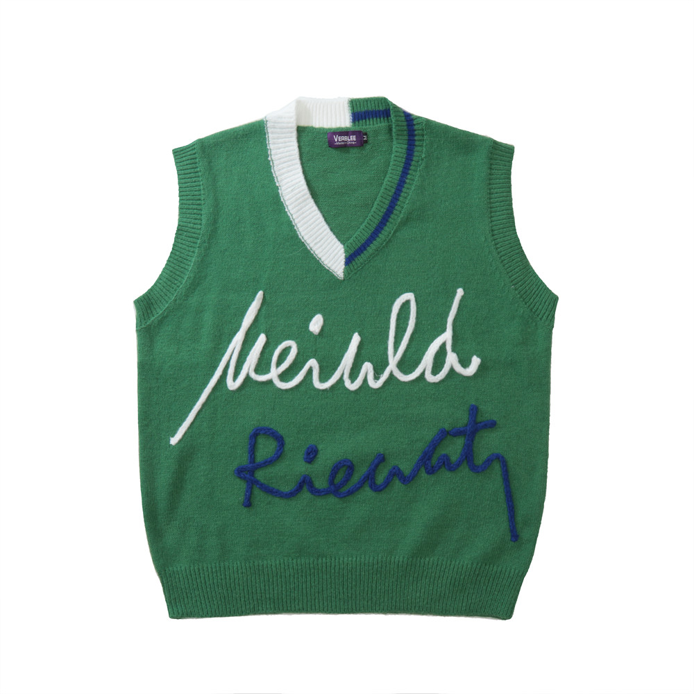 Contrast Color V-neck Sweater Vest - Image 10