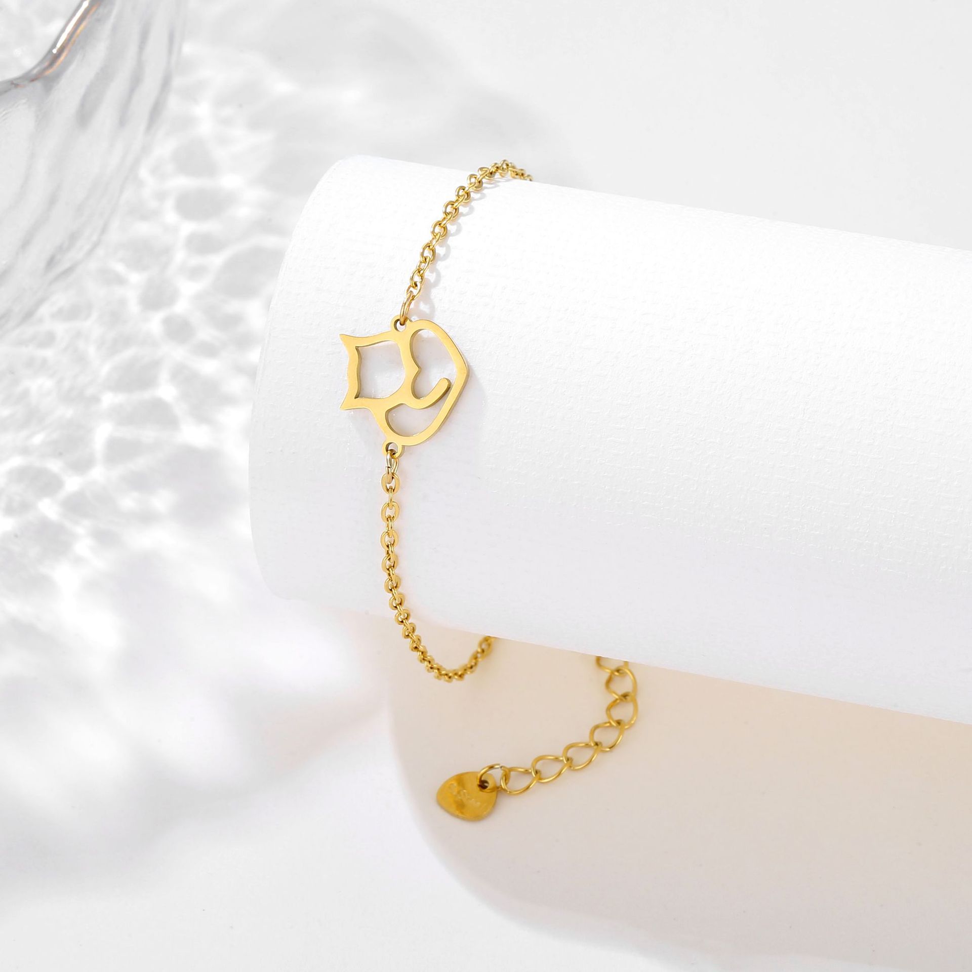 Stainless Steel Kitten Bracelet Elegant Design