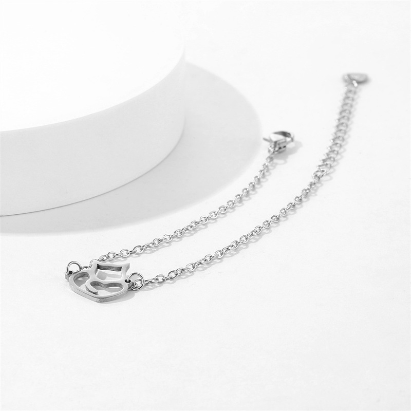 Stainless Steel Kitten Bracelet Silver