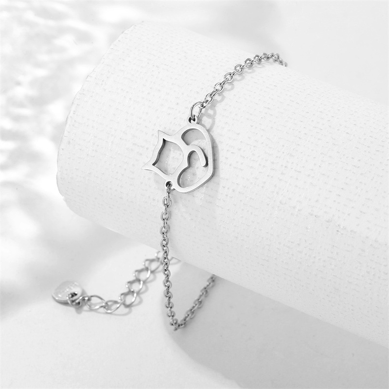Stainless Steel Kitten Bracelet Trendy Look
