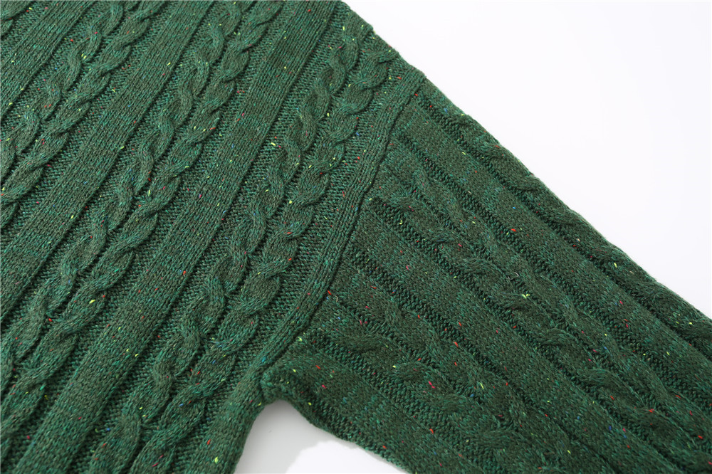 Pure Color Jacquard Twist Ripped Sweater