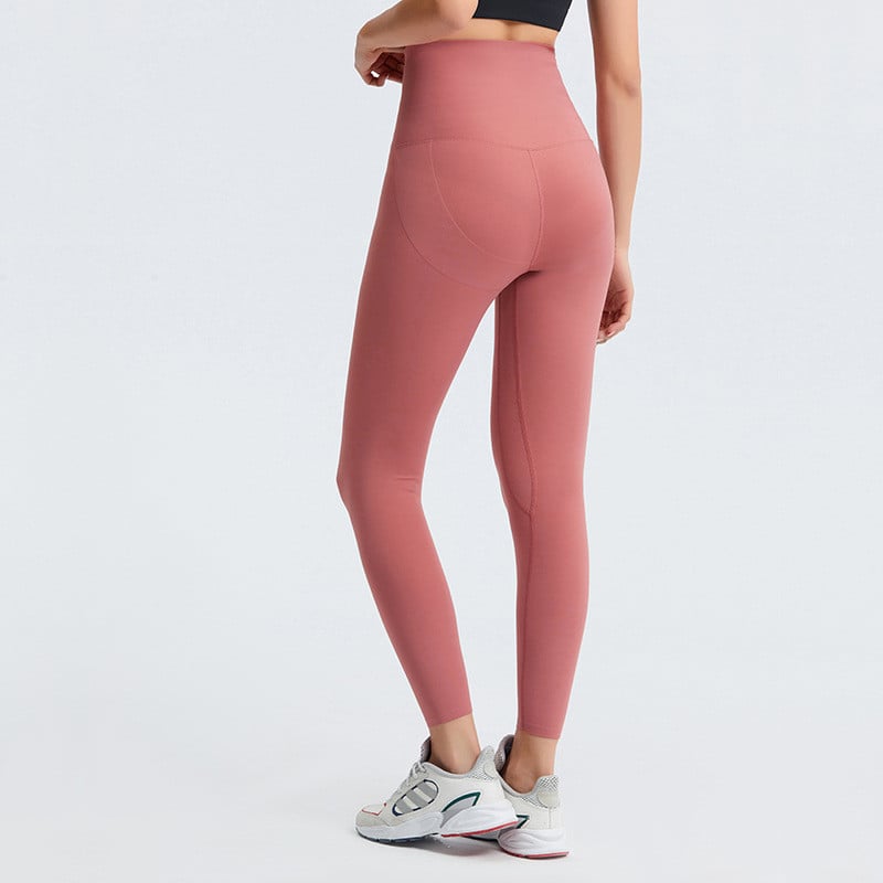 Nude high waist yoga pants - texture close-up