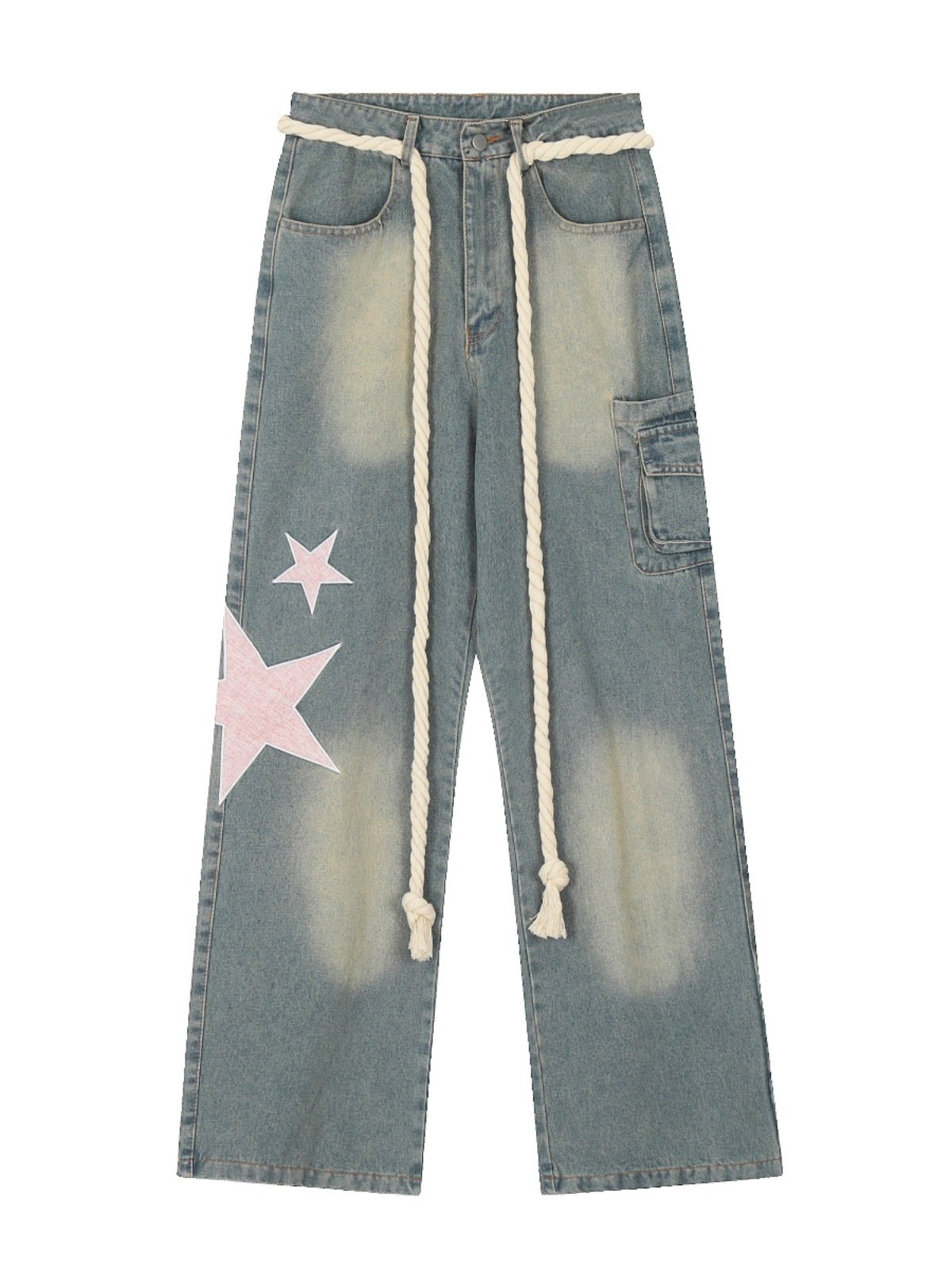 Damen Retro Straight Loose Jeans