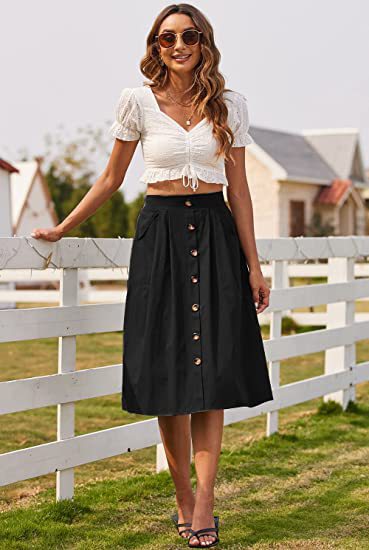 Skirt Casual Button Women's Clothing - Image 5