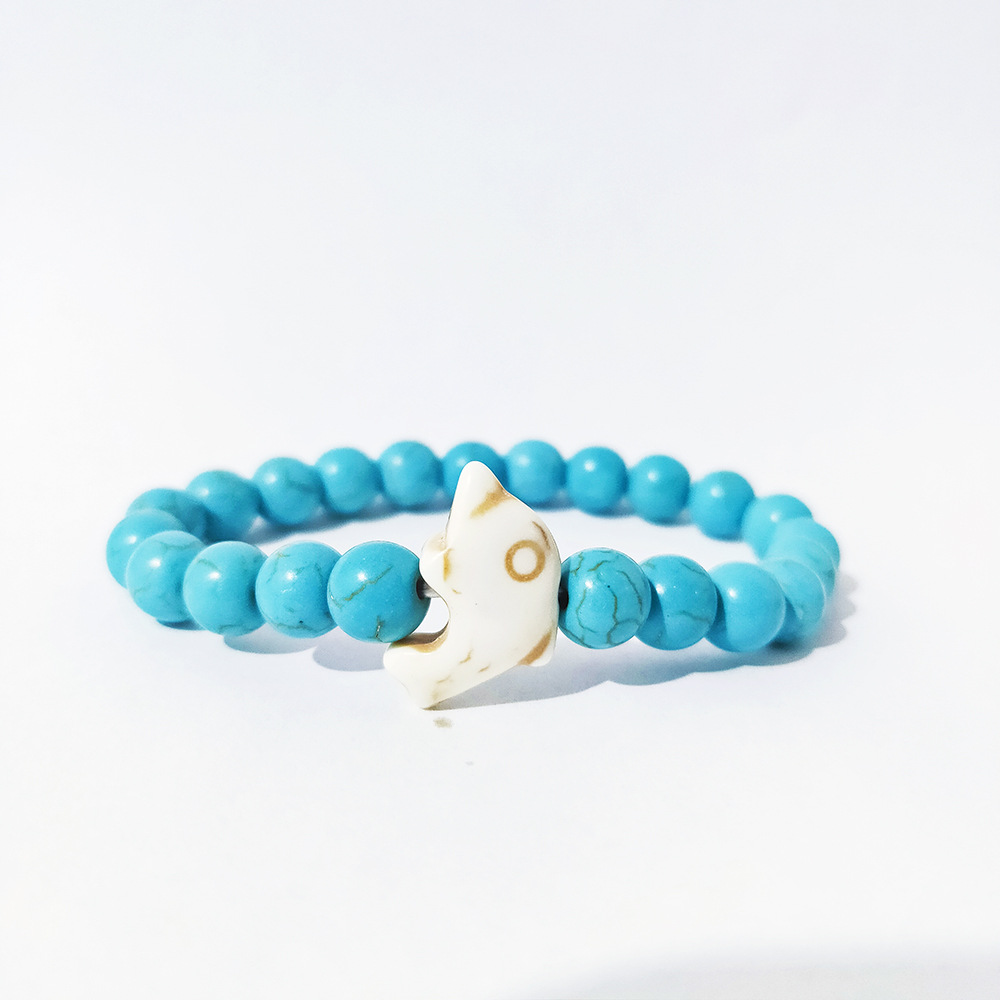 Dolphin Volcanic Rock Elastic Bracelet 6