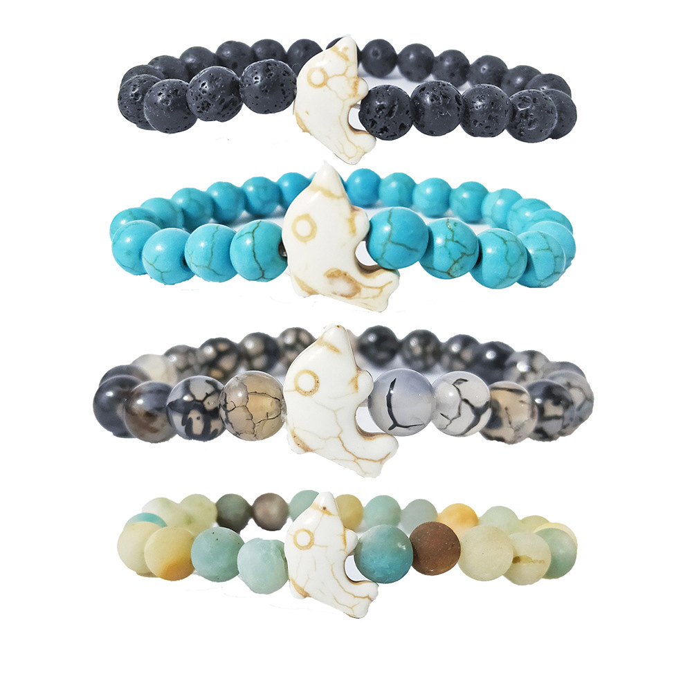 Dolphin Volcanic Rock Elastic Bracelet 2