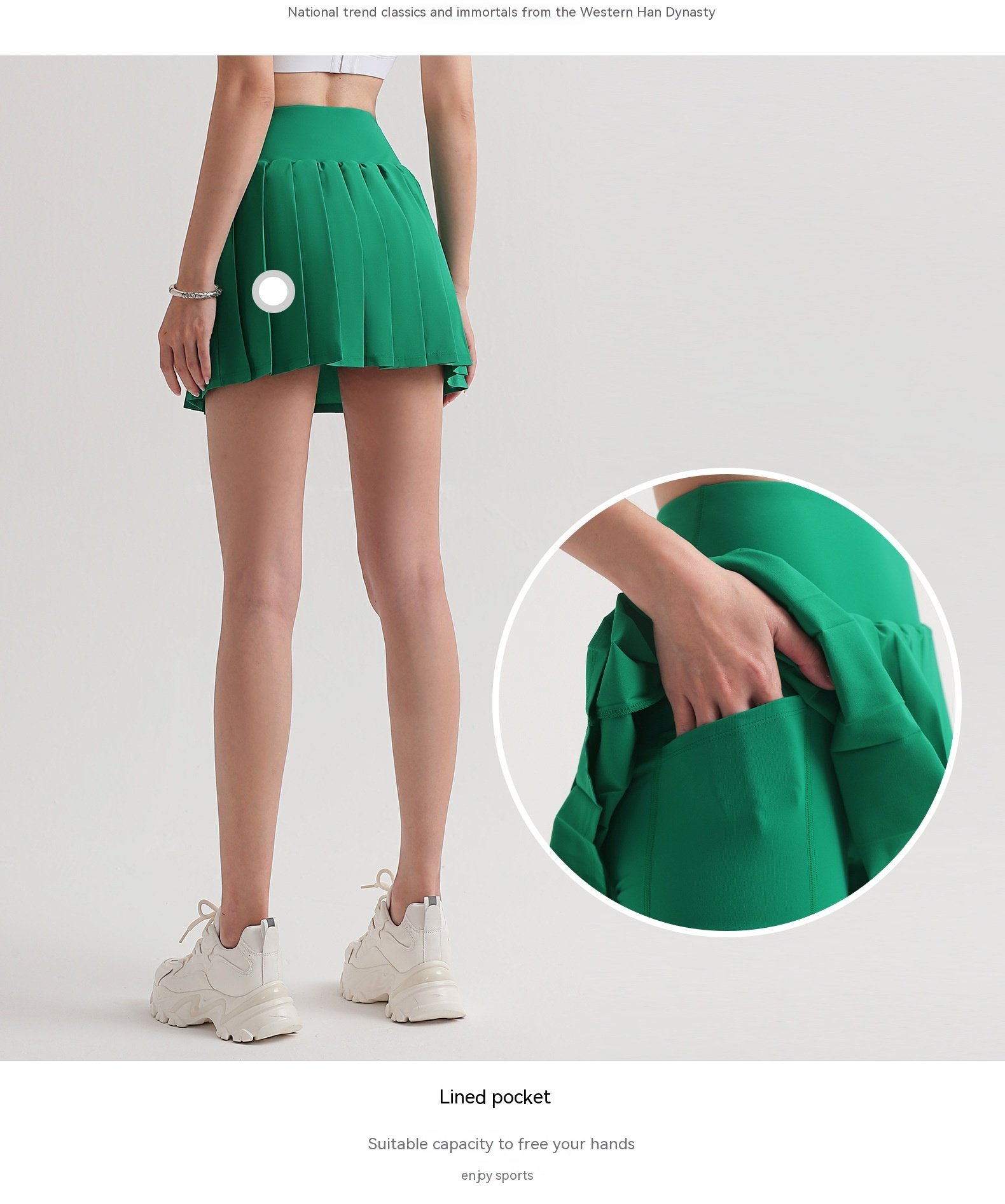 Pleated Anti-exposure One-piece Fitness Running Sports Skirt