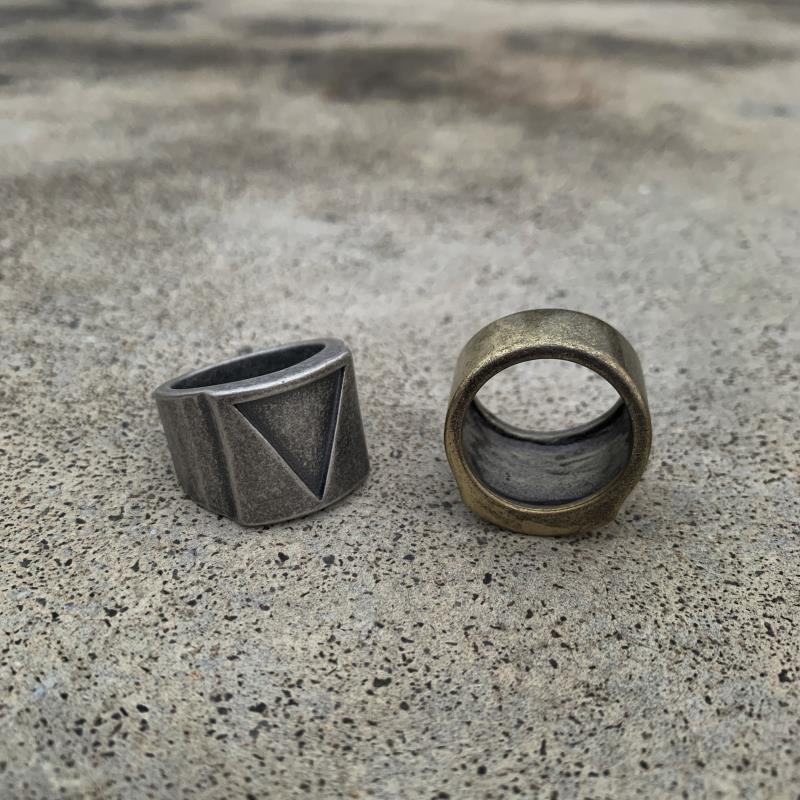 Hip Hop Men's Ring - Antique Silver