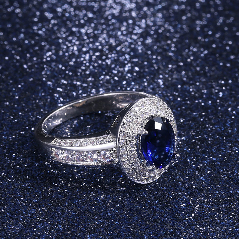 Classic Inlaid Four-claw Sapphire Goddess Ring 1