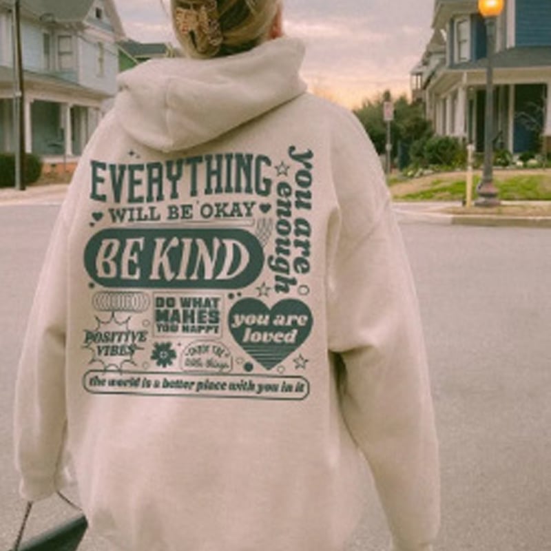 European and American Letters Loose Comfortable Plus Size Printed Hoodie Image 2