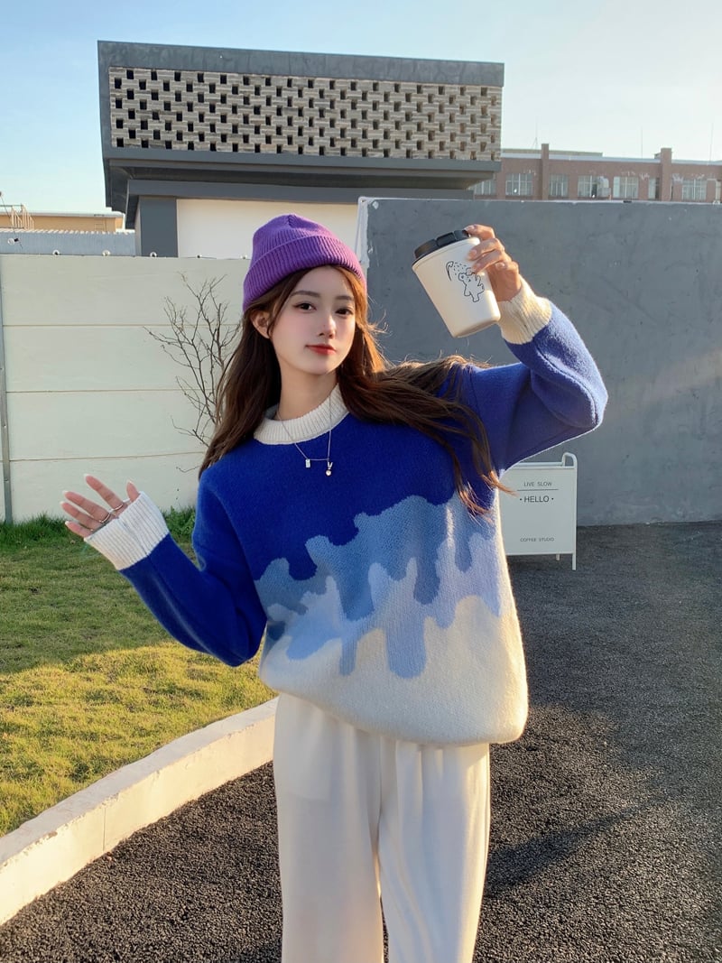 Women's Loose Temperament Thick Knit Sweater - Image 1