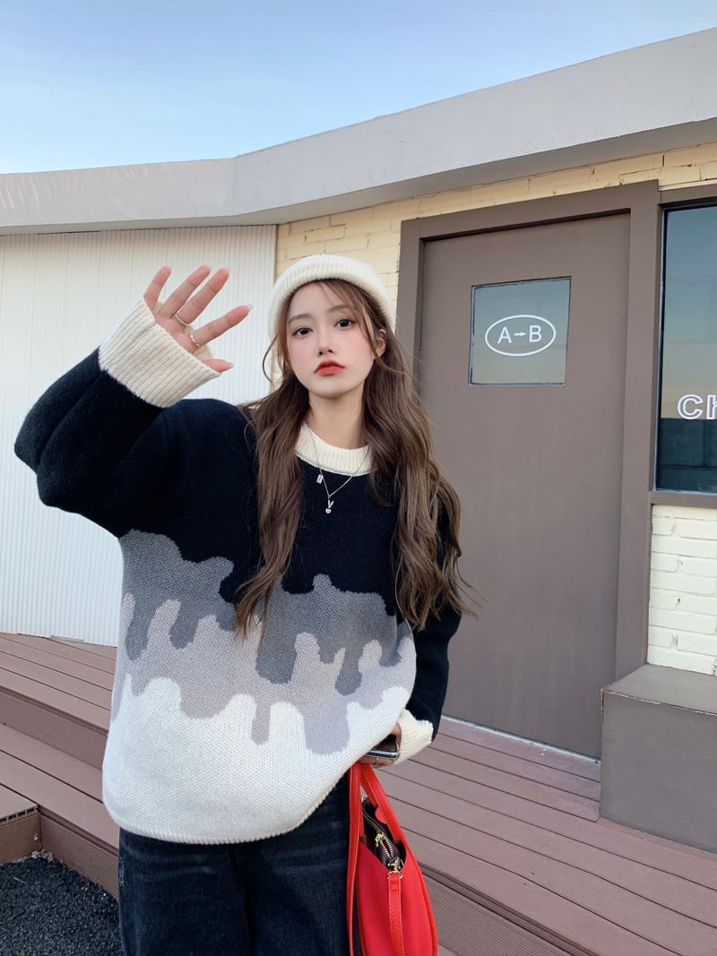 Women's Loose Temperament Thick Knit Sweater - Image 14