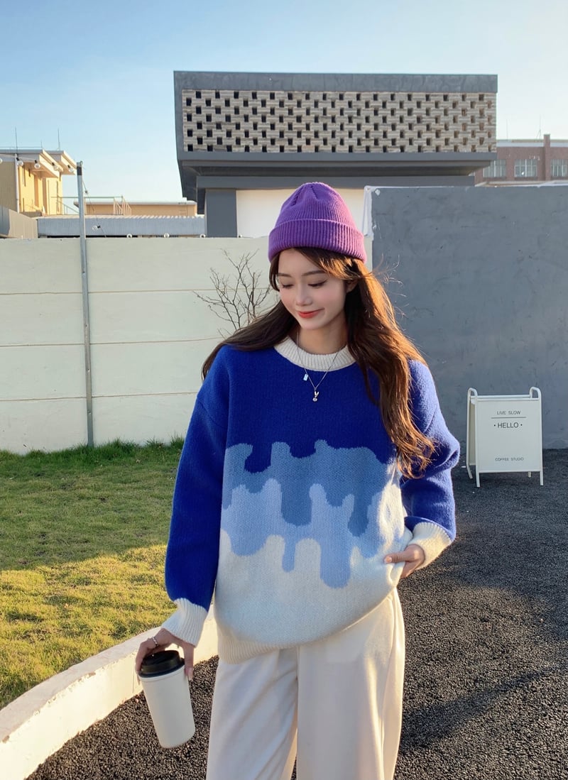 Women's Loose Temperament Thick Knit Sweater - Image 3