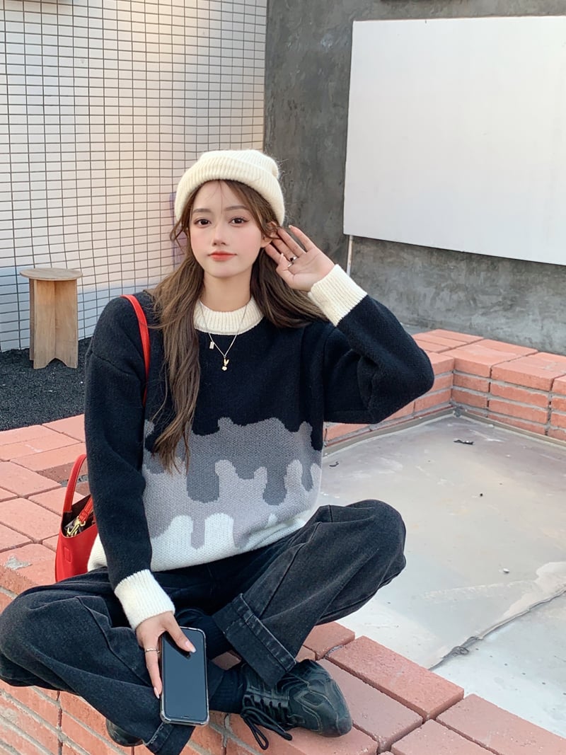 Women's Loose Temperament Thick Knit Sweater - Image 15