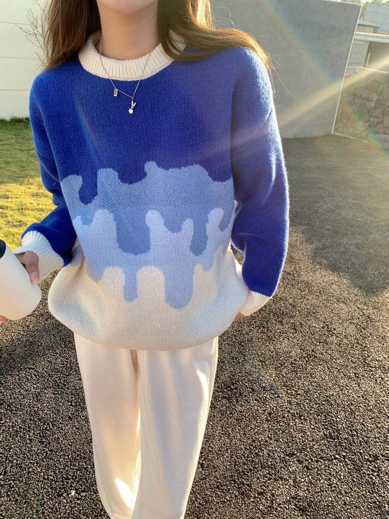 Women's Loose Temperament Thick Knit Sweater - Image 13