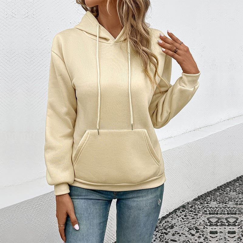 Women's Fashion Casual Hoodie - Pocket Detail