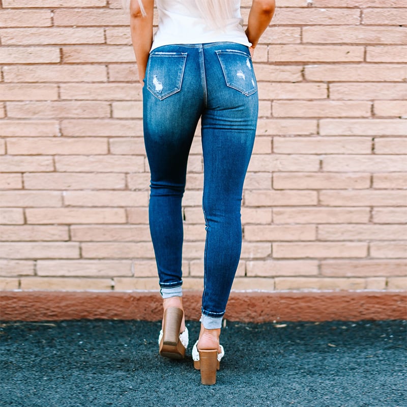 Fashion Holes Skinny Jeans Image 4