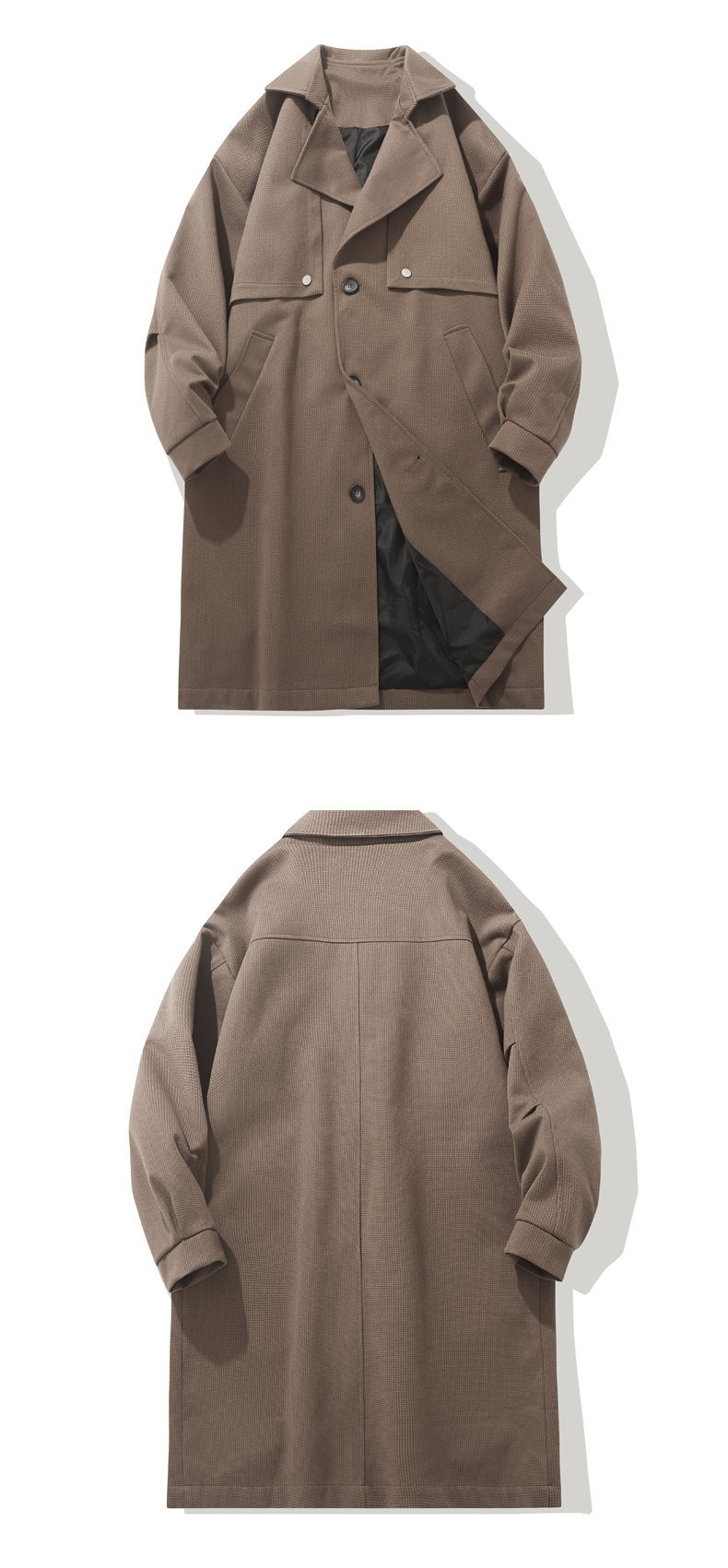 Winter Mid-length Woolen Coat Side View