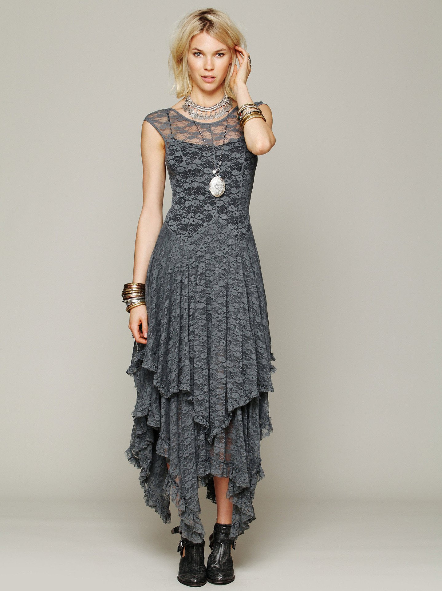 Irregular Lace Dress Image 5
