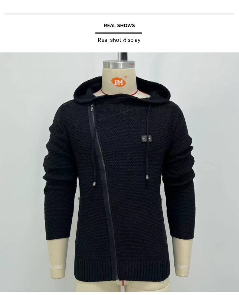 Men's Oblique Zipper Sweater Image 4