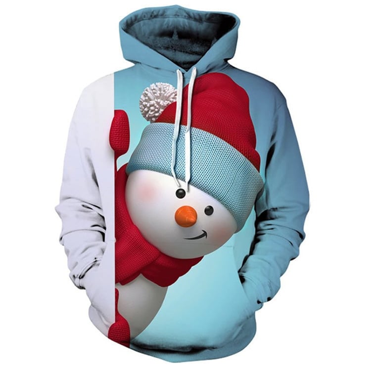 Digital Printed Casual Hooded Pullover Sweater Image 2