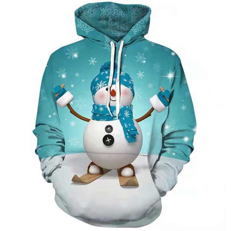 Digital Printed Casual Hooded Pullover Sweater Image 4