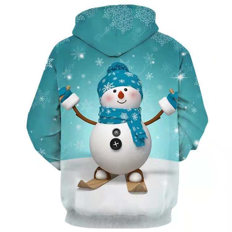 Digital Printed Casual Hooded Pullover Sweater Image 3