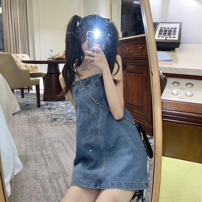 Denim Suspender Skirt Style 2