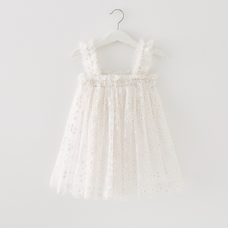 Summer Girls' Sweet Spaghetti-strap Gauze Skirt 2
