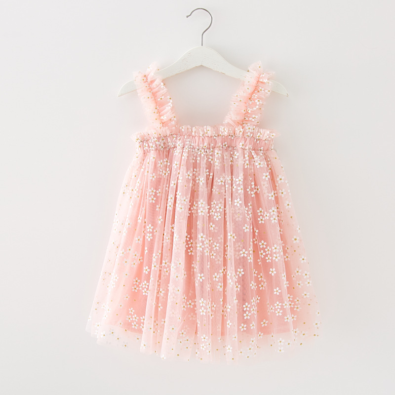 Summer Girls' Sweet Spaghetti-strap Gauze Skirt 6