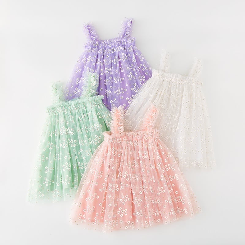 Summer Girls' Sweet Spaghetti-strap Gauze Skirt 8