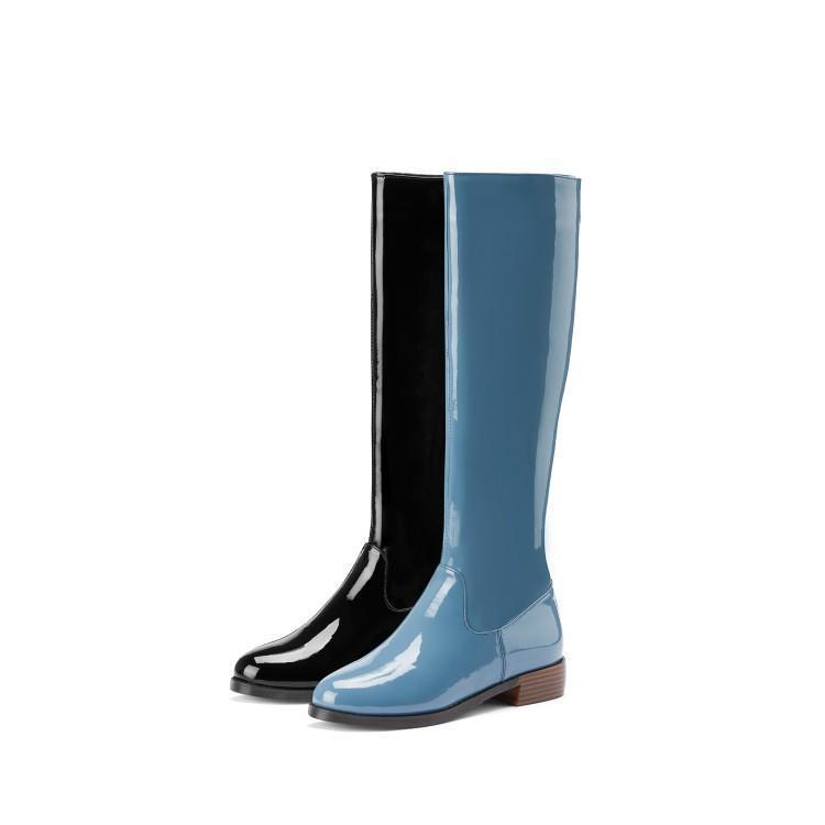 Back View of Peacock Blue Boots