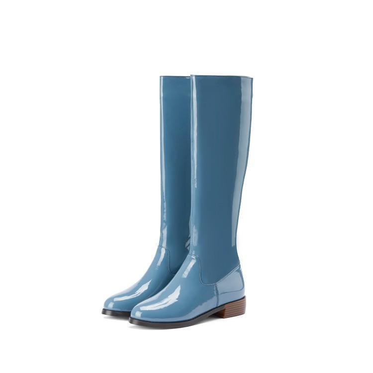 Close Up of Peacock Blue Boots