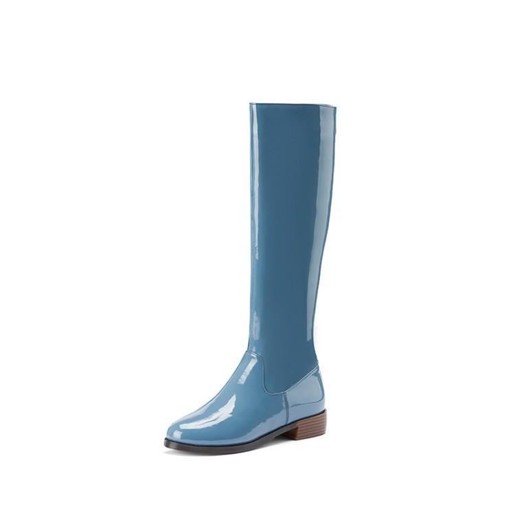 Peacock Blue Boots in Different Angles