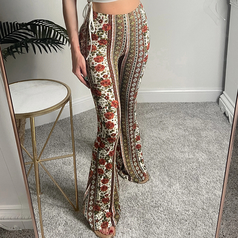 Damen Leggings mit leicht ausgestelltem Bein und Druckmuster - Bild 4