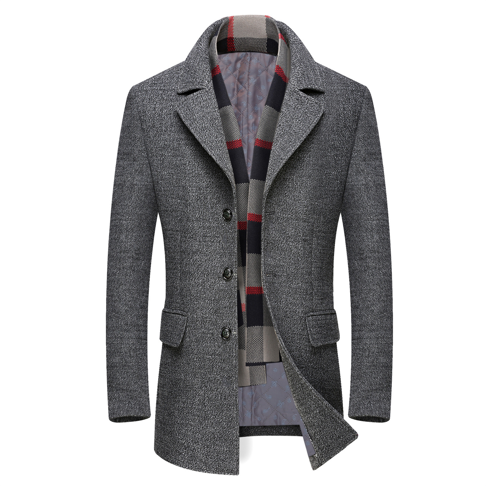 Middle Aged Men Thick Lapel Coat Image 5