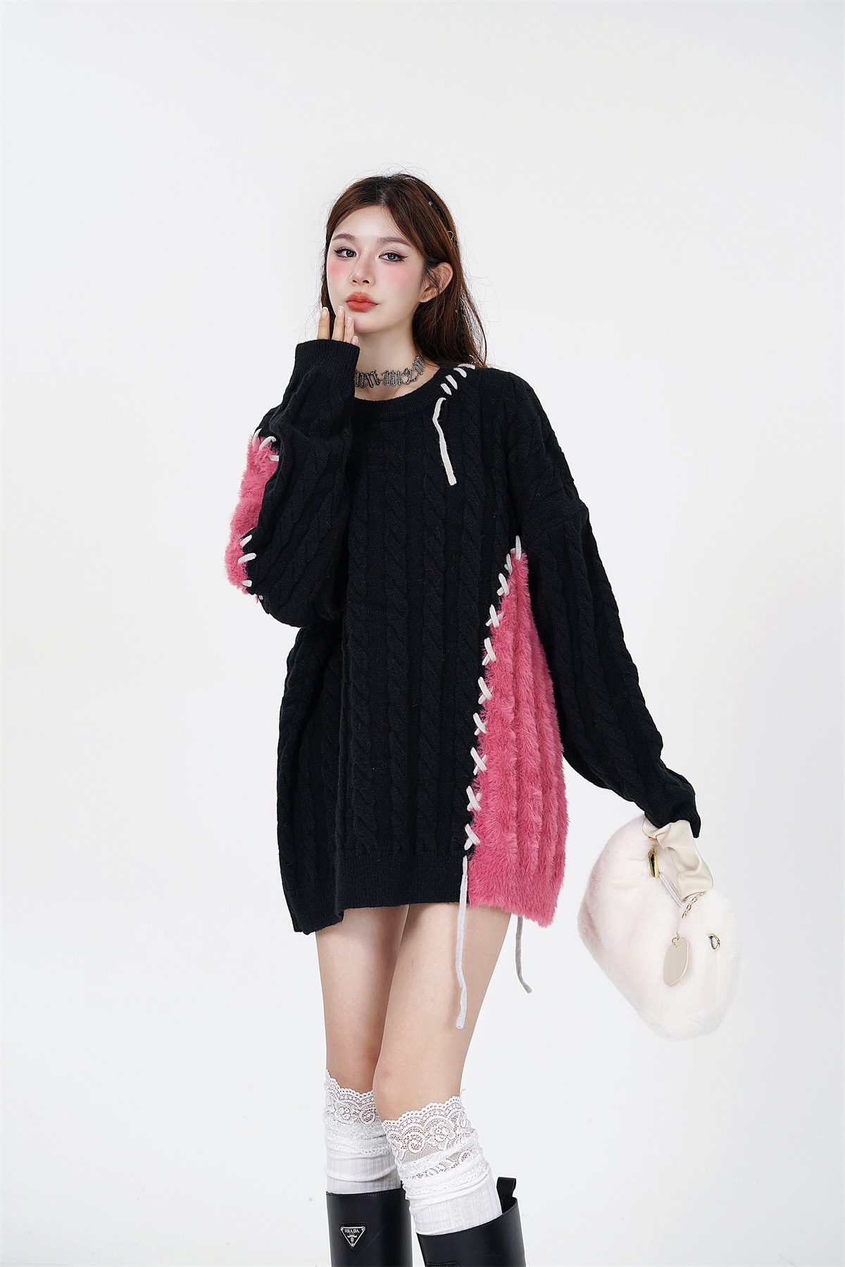 Men and Women Couple Crew Neck Casual Sweater