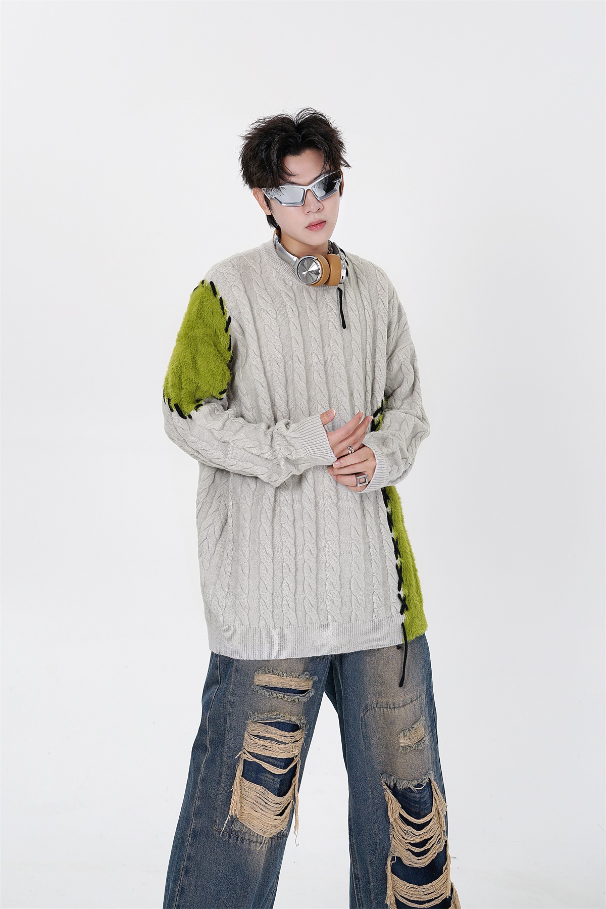 Men and Women Couple Crew Neck Casual Sweater
