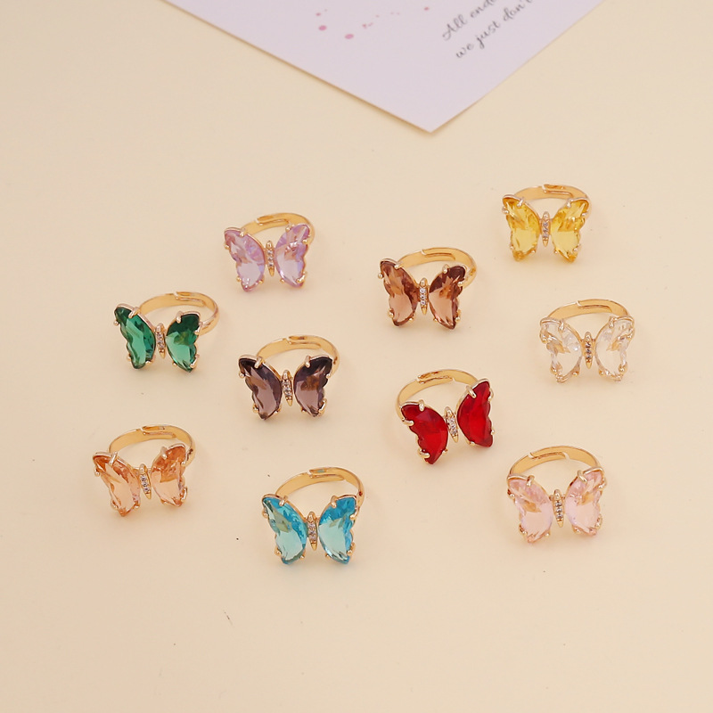 Zircon Butterfly Adjustable Ring 2