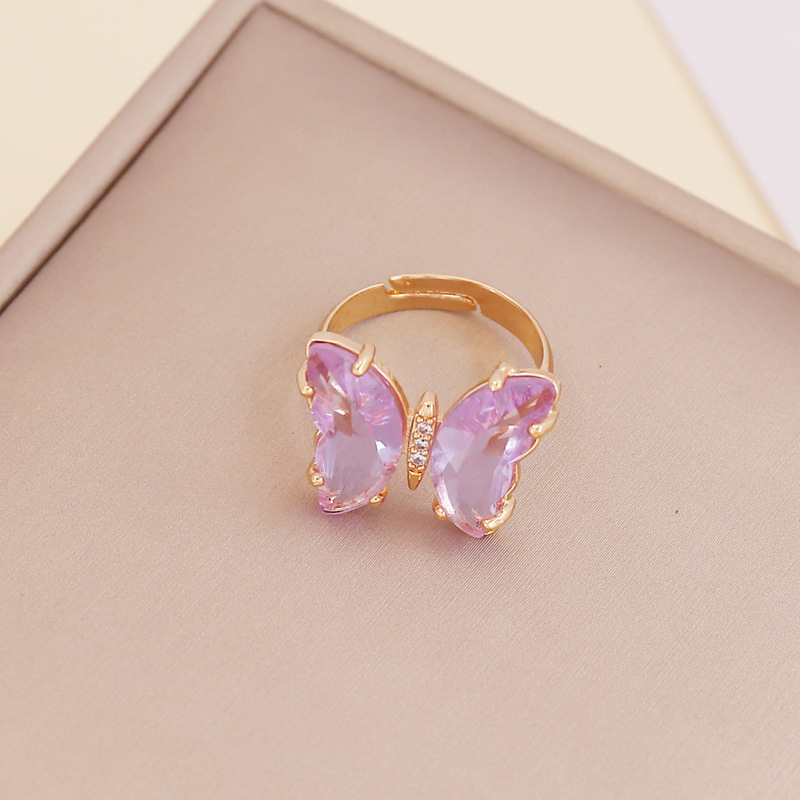 Zircon Butterfly Adjustable Ring 4